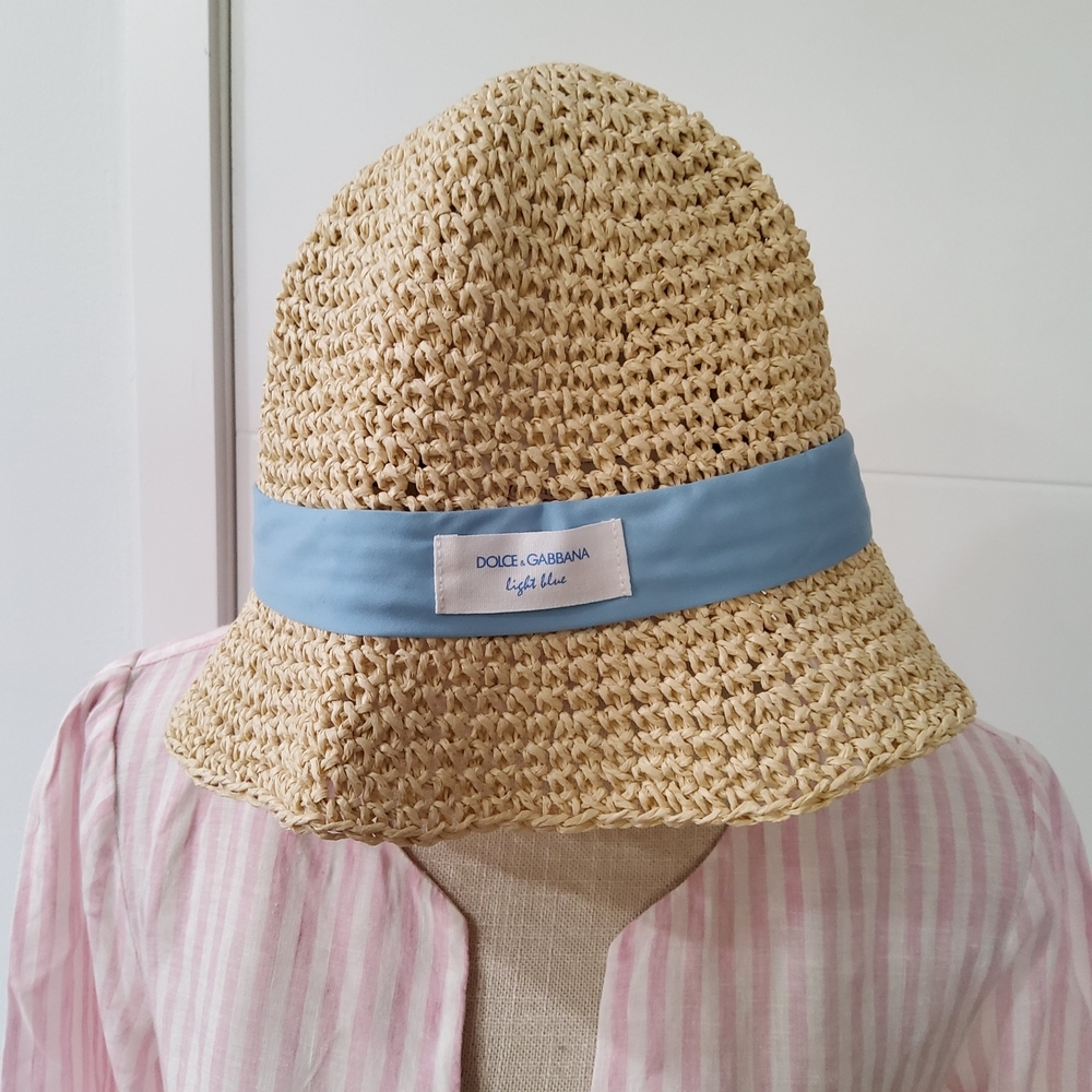 Dolce & Gabbana Straw Hat with Blue Band